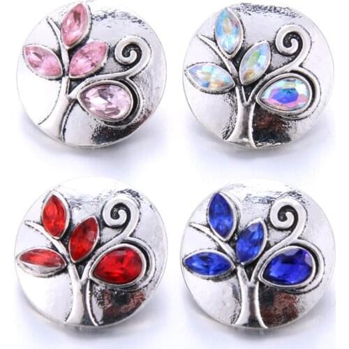 10pcs/lot 2019 New Beauty Crystal Life Tree Metal Snap Button fit 18mm 20mm Snap Bracelets Bangles Women Snaps Jewelry