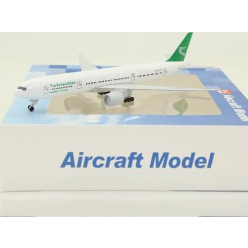 19cm airplane model toys air Turkmenistan airlines B777 aircraft model diecast alloy plane with landing gears