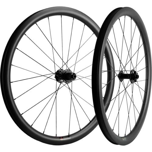 38mm Gravel Riding Carbon Wheels Disc Brake 700C Road Bike Wheelset Carbon Rim With Center Lock Or 6 blots Road Cycling Wheels
