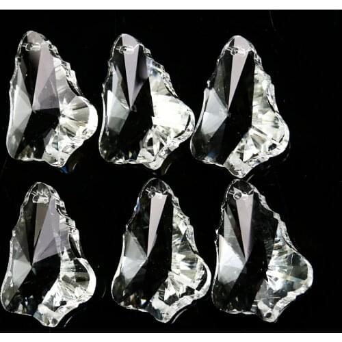 5 PCS Leaves Crystal Chandelier Crystal Prism Chandelier Suncatcher DIY Lighting Accessories Curtain Decor Accessories 35MM