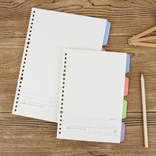 Custom 80 sheets loose leaf notepad refill paper with 4 color printing inside index page