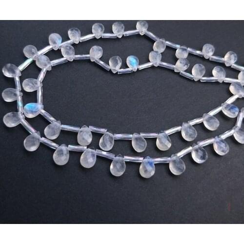 AA LOOSE BEADS Moonstone drop faceted 5*7mm wholesale for DIY jewelry necklace 40cm