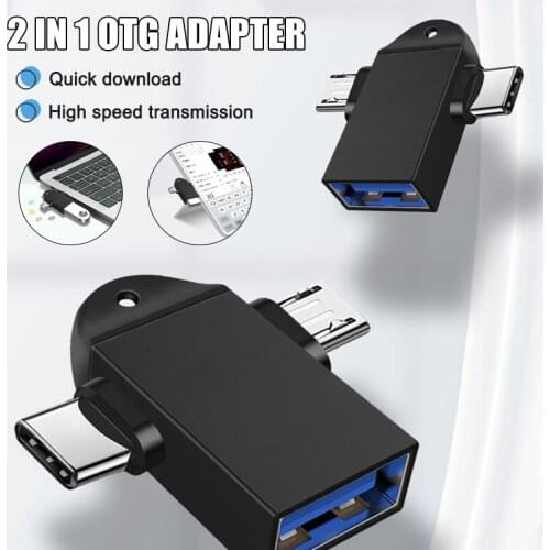 OTG Adapter 2-in-1 Micro USB Type C to USB 3.0 Type-C Adapter USB C OTG Adapter Converter DQ-Drop