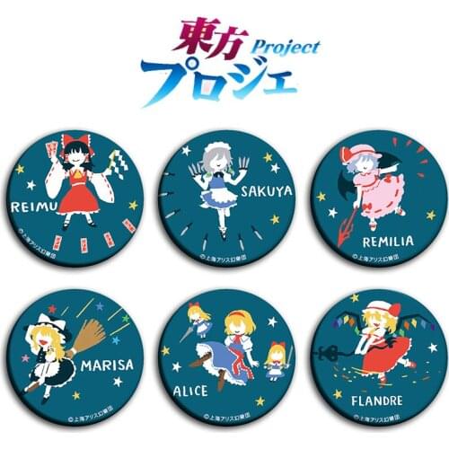 Anime Touhou Project Shrine Maiden Hakurei Reimu Kirisame Marisa Cosplay Badges Cartoon Garniture For Bags DADGE Brooch Pin Gift