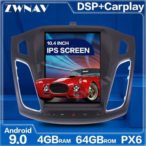 PX6 Tesla Style Screen Android 9 Car Multimedia Player For Ford focus 2010-2017 GPS Navigation Auto Audio Radio stereo head unit