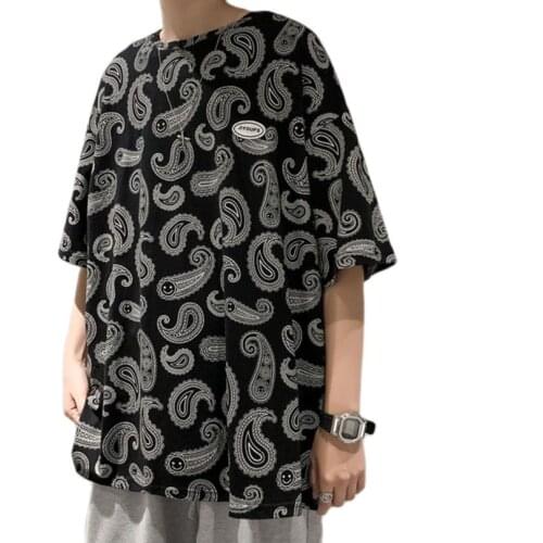 Bandana T Shirt Men Summer Paisley TShirt Short Sleeve Print Hiphop Top Tee Fashion Casual Male Clothing 2021 Streetwear