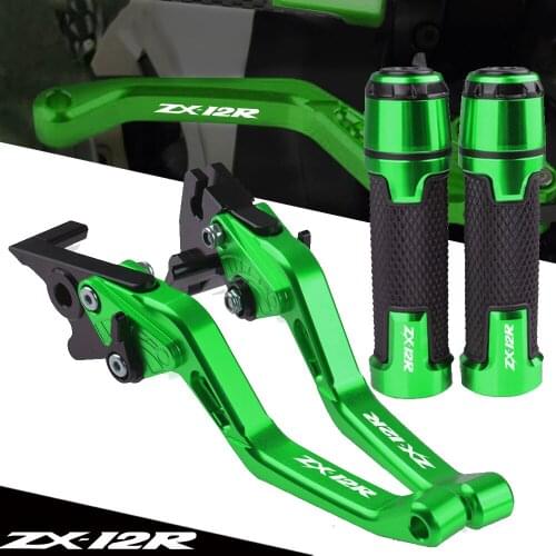 For KAWASAKI ZX-12R ZX12R 2000-2005 Motorcycle ZX 12R Adjustable Brake Clutch Levers Handlebar Handle Hand Grips 2001 2002 2003