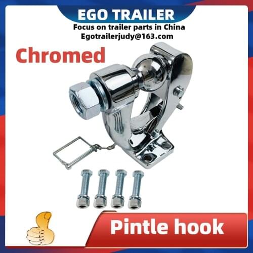 Egotrailer Chromed 5TON COUPLEMATE Pintle hook combo with 2" 50mm ball trailer hitch towing ball Heavy duty trailer parts
