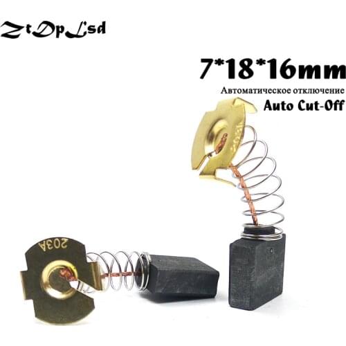 ZtDpLsd 2 Pcs/Lot 7x18x16mm Auto Cut-Off Mini Drill Electric Grinder Replacement Carbon Brushes Spare Parts for Rotary Tool
