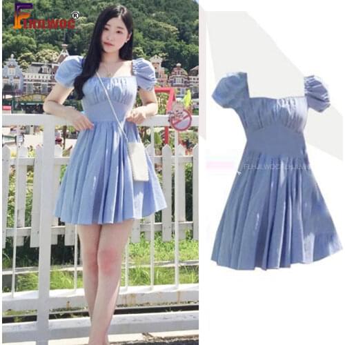 Синие летние платья FLHJLWOC China At AliExpress