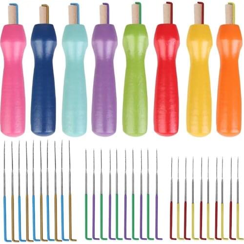 KAOBUY 42 PCS Felting Needles Kits Wool Needle Felting Supplies with 3 Sizes Felting Needles Color Wooden Handle Holder for Need