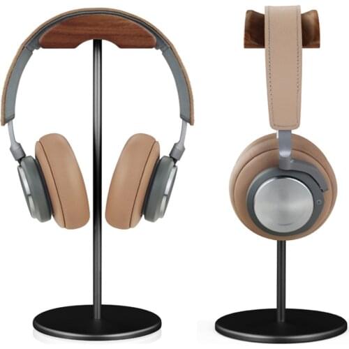 Gaming Headset Stand Black Walnut/Beech & Aluminum Headphone Holder Nature Wood Holder For Desk Display PC Accessories Hanger