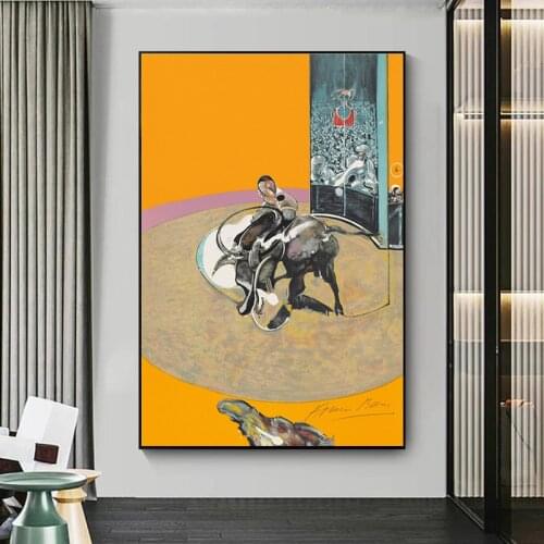 Francis Bacon Famous Artist Canvas Painting Abstract Bullfight Poster and Print Wall Art Picture For Living Room home decoration