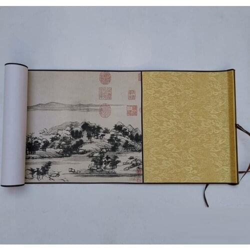Chinese Calligraphy Long Fu Chun Shan Ju Tu 30x550cm Copy Of Famous Painting Panoramic Painting Scroll Decoration
