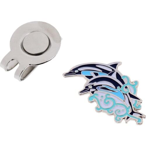 Sturdy Dolphin Pattern Magnetic Hat Clip Golf Ball Marker Fit for Cap Visor