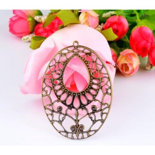 MIAOCHI 30Pcs Bronze Tone Filigree Wraps Connectors Metal Crafts Gift Decoration DIY Findings 46x64mm J0544