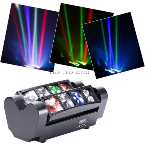 Mini LED Beam Spider 8x12W RGBW Moving Head Lighting Good Quality For Party Wedding Nightclubs Stage Lights Dj Disco Spider