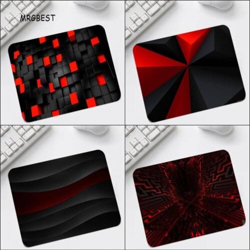 MRGBEST Black and Red Mouse-pads Non-slip Desk Professional Mice Pads for Office Table Mat S Size 22x18/25x20/25x29cm No Locking