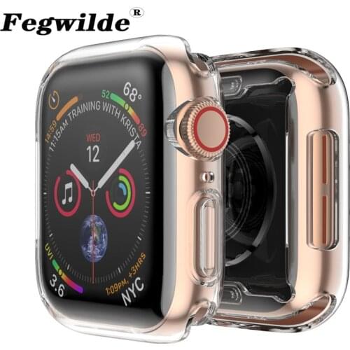Soft cover case For Apple Watch band 44mm 40mm/42mm/38mm iwatch band Ultra-thin Clear cover apple watch series 6 5 4 3 44mm case