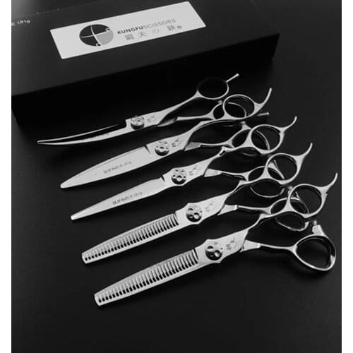 6 Professional Hair Salon Structure Scissors Set Cutting Barber Haircut Thinning Shear Scissors Hairdressing Hair Tools Scissors