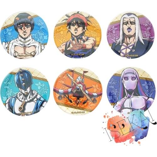 JoJos Bizarre Adventure Golden Wind Anime Vento Aureo Bruno Bucciarati Leone Abbacchio Narancia Ghirga Stand Metal Badge Pins