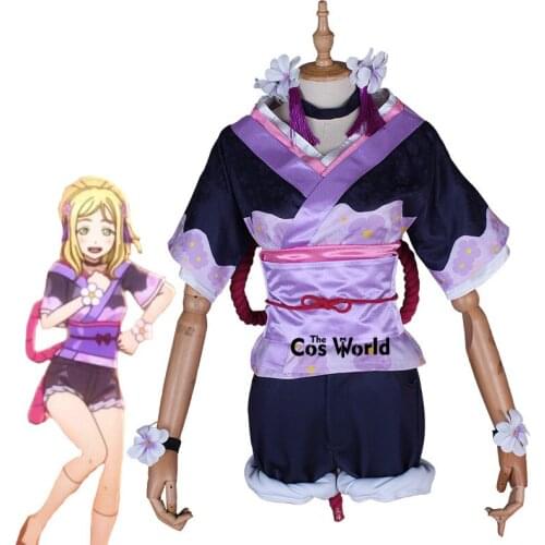 LoveLive!Sunshine!! Aqours Ohara Mari MY Dance TONIGHT MIRACLE WAVE Yukata Kimono Dress Uniform Outfit Cosplay Costumes
