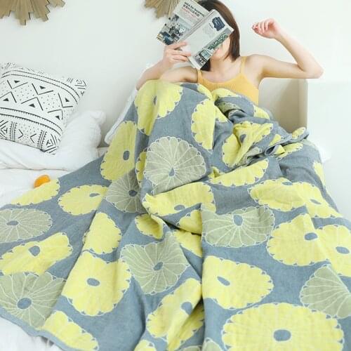 Children Adults Cotton Gauze Muslin Travel Blanket Airplane Home Soft Summer Nap Throw Coverlet For Sofa Or Bed