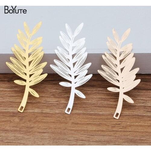 BoYuTe (10 Pieces/Lot) 71*30MM Metal Brass Leaf Branch Pendant Corrosion Sheet Diy Hand Made Jewelry Accessories Wholesale