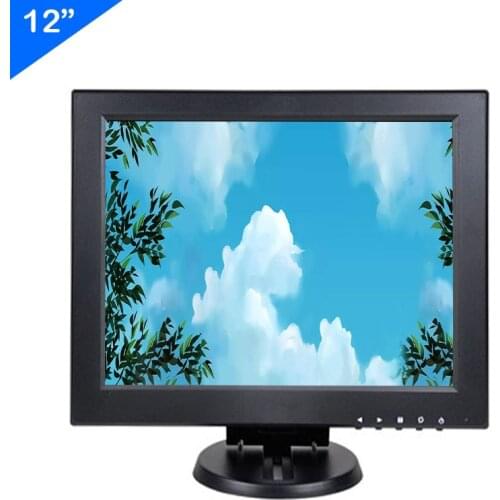 ZHIXIANDA 12inch 4:3 industrial protable desktop monitor BNC HDMI AV VGA USB interface for car cctv display