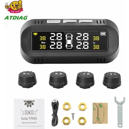 Smart Car TPMS Tyre Pressure Monitoring System Solar Power Digital LCD Display Auto Security Alarm Systems Tyre Pressure
