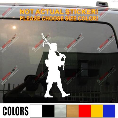 Scottish Bagpiper Bagpipes Scotland Decal Sticker Car Vinyl pick size color die cut no bkgrd c