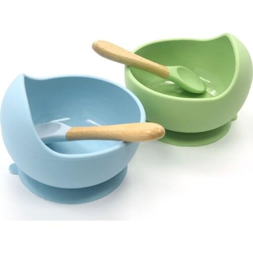 Silicone Baby Feeding Bowl Tableware Waterproof Spoon Non-Slip BPA Free Silicone Dishes for Baby Bowl Plate Feeding Accessories