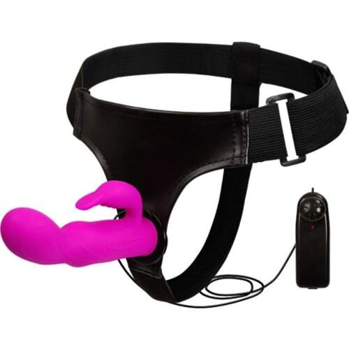 Silicone Multispeed Strap On Wired Control Strapon Dildo Rabbit Anal Vibrator For Woman Lesbian Couple Adult Games Sex Machine