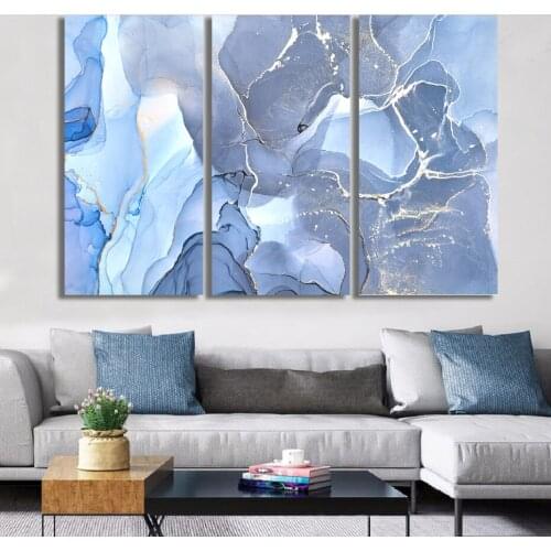 Modern Art Marble Texture Alcohol ink Canvas Painting Abstract Color Wall Art Prints Pictures Posters for Living Room Home Decor