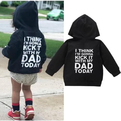 0-6Years Newborn Baby Girl Boy Spring Autumn Swearshirts Print Letter Long Sleeve Zipper Hooded Sweatshirts Tops