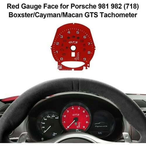 Tachometer Gauge Face for Porsche 911 Carrera 991/Cayenne 958/Panamera 970 GTS Red Overlay
