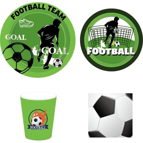 Football Happy Birthday Party Decorations Disposable Dinner Plates Tableware Sets Sports Theme Kids Baby Shower Party Favors