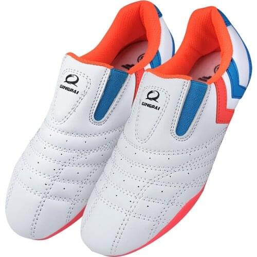 Chinese wushu shoes tai chi shoes leather kungfu taiji Practice/Cow Muscle Soles/for men and women/Wu Embroidery taekwondo sport