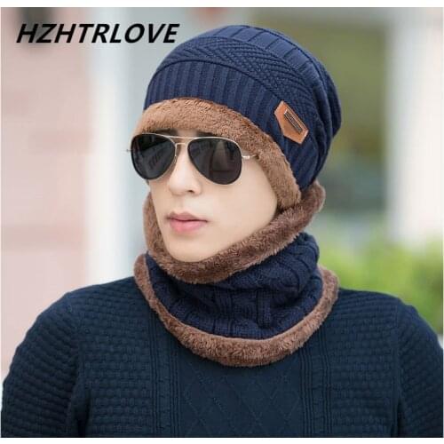 High Quality Neck Warmer Winter Hat Knit Cap Scarf Cap Winter Hats For Men Women Knitted Hat Men Beanies Knit Hat Skullies