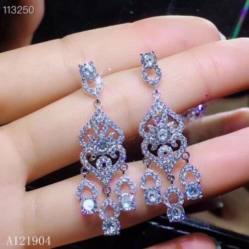 KJJEAXCMY Fine Fewelry 925 Sterling Silver Moissan Diamond Female Earrings Tassel Water Drop Luxury