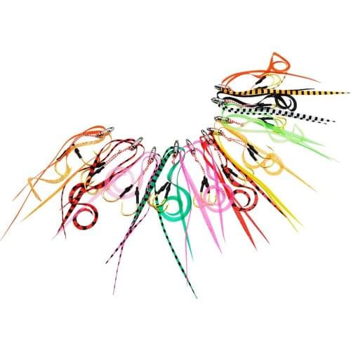 10Pcs/Lot Skirt Lure Silicone Skirt Assist Hook Jigging Hook Sea Fishing Hook Jig Fishing Frogs Hooks Accessories