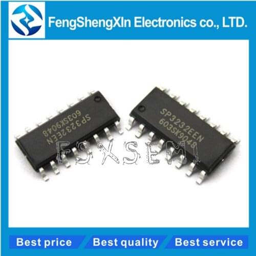 10pcs/lot SP3232EEN SP3232 SOP-16 True +3.0V to +5.5V RS-232 Transceivers