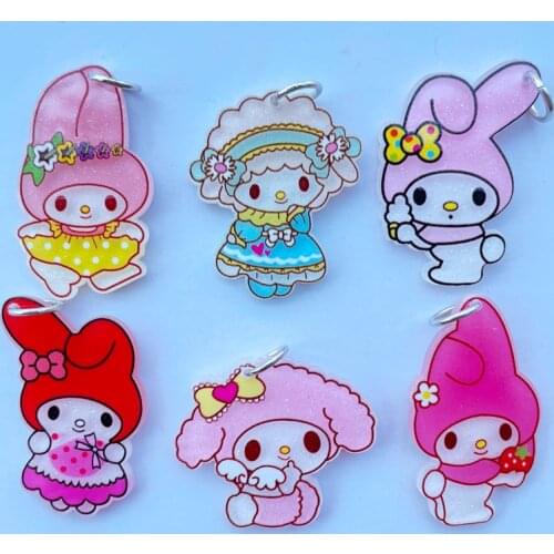 12 Cute Kawaii Cartoon Princess Series Acrylic Key Chain Pendant Necklace Pendant DIY Accessories 088