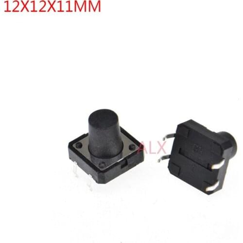 20PCS 12X12x11mm 4PIN dip TACT push button switch Micro key power tactile switches 12x12x11 12*12*11MM Light touch