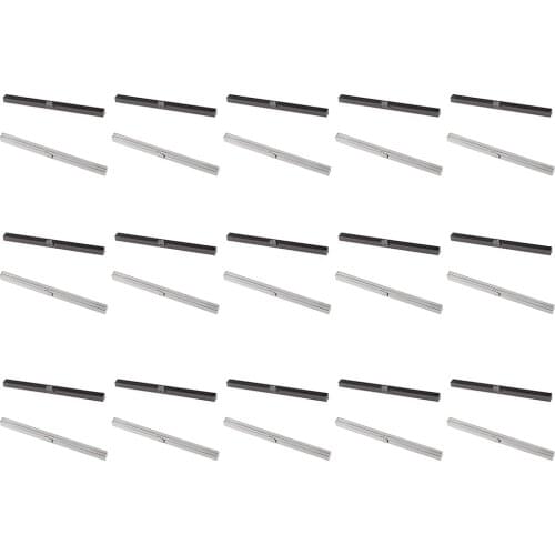 30 Pieces Black Silver 19cm Vintage Metal Coin Purse Wallet Frame Bar Edge Strip Clasp with Screw Accessories