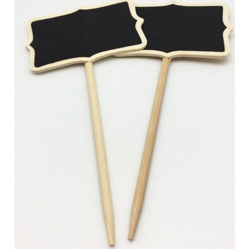 5pcs Cake Topper Wood for Wedding Cupcake Picks Sign Small Chalkboard Cake Insert Crafts