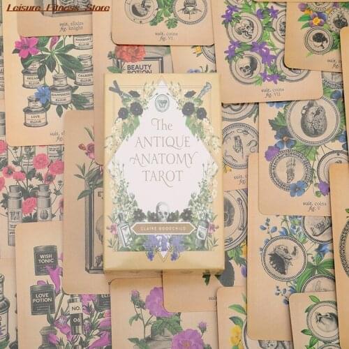 78 Pcs The Antique Anatomy All English Tarot Board Game Cards Family Gathering
