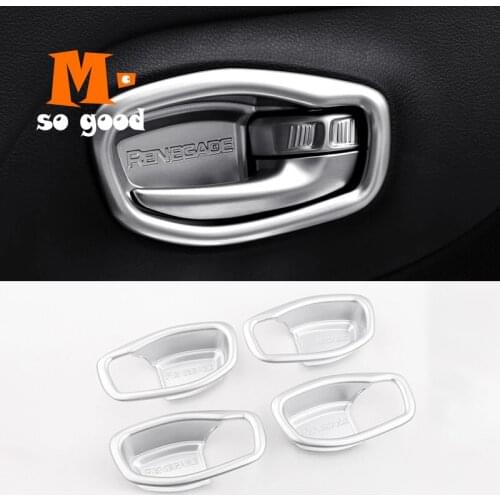 ABS Matte Car Interior Armrest Handle door bowl Cover Styling Accessories Stickers 2015 16 17 2018 for Jeep Renegade (BU) 4pcs