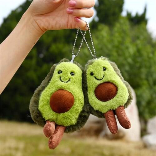 Hot 13cm Avocado Keychain Fruits Stuffed Plush Toy Filled Doll Key ring Cushion Pillow Child Child Christmas Gift Girl Baby Girl