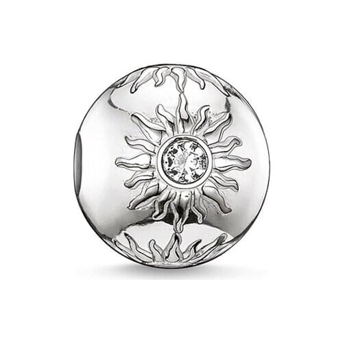 White Sun Karma Beads, Fashion 925 Sterling Silver Thomas Style DIY Beads for Ts Jewelry Making Fit Bracelet Necklace for Women